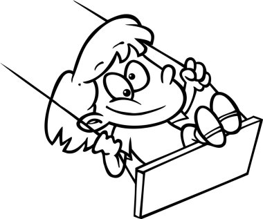 çizgi film kız salıncak