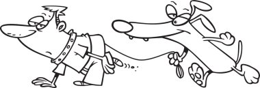 karikatür köpek bakıcısı