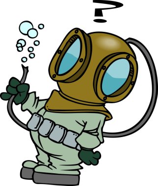 Cartoon Deep Sea Diver clipart