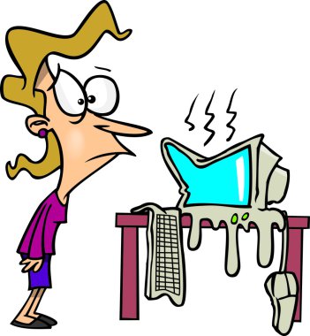 karikatür bilgisayar erime