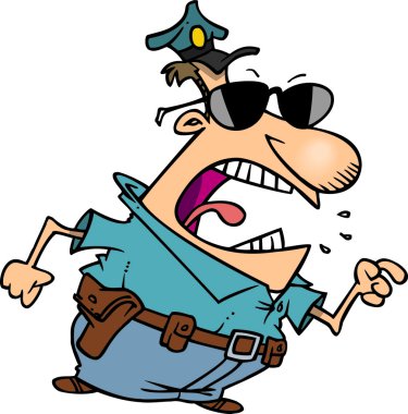 karikatür öfkeli polis