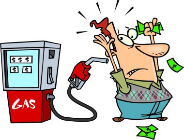 Cartoon High Gas Prices clipart