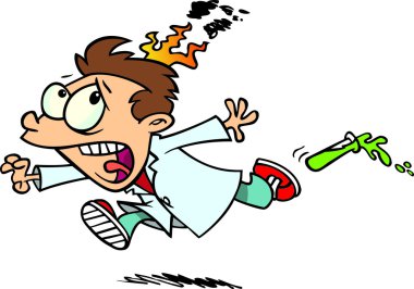 Karikatür Çocuk Bilim Adamı