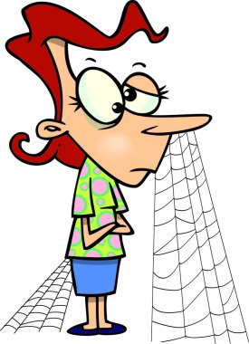 karikatür hasta kadın