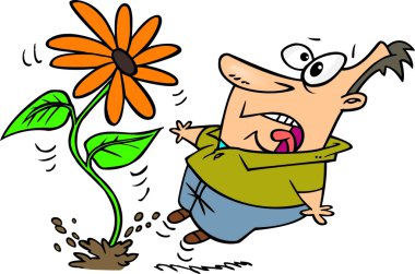 karikatür çiçek pusu