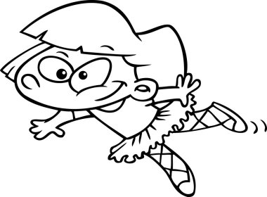 karikatür balerin kız