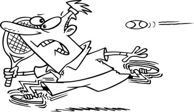 çizgi adam tenis topu