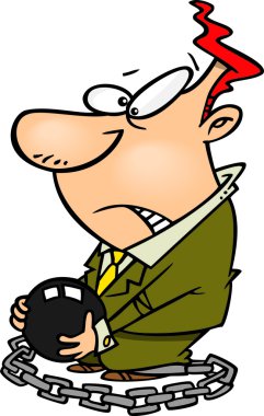 karikatür top ve zincir