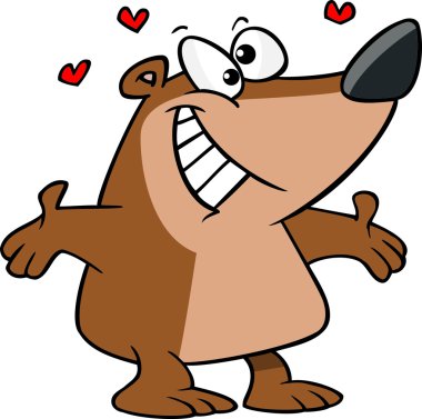 karikatür ayı gibi kucaklama