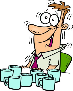 Cartoon man alertheid