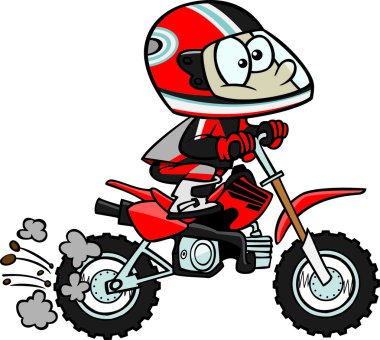çizgi film çocuk motosiklet