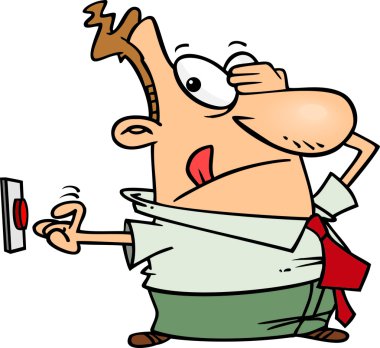 karikatür düğme itici tereddüt