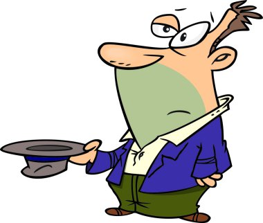 karikatür dilenci adam