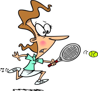 karikatür tenis oyuncusu