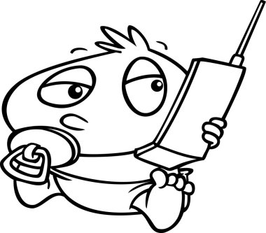 karikatür bebek kız cep telefonu