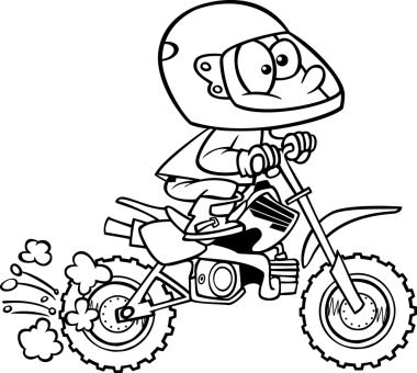 çizgi film çocuk motosiklet