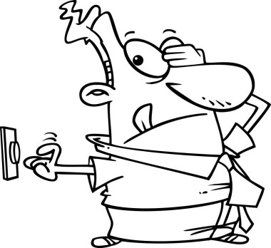 karikatür düğme itici tereddüt