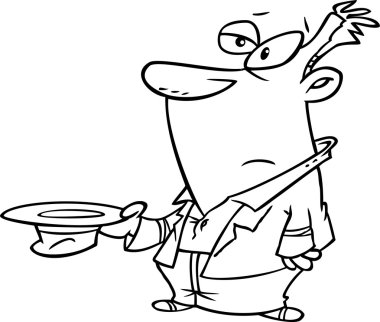 karikatür dilenci adam