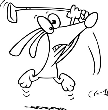 köpek golf oynamaya cartoon