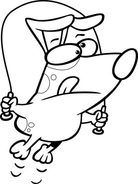 köpek ip atlama cartoon