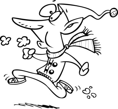 Noel elf koşu cartoon