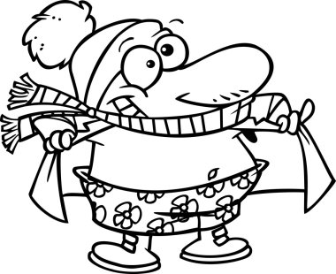 karikatür kış sunbather