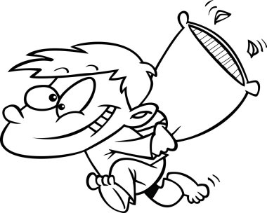 karikatür yastık kavgası