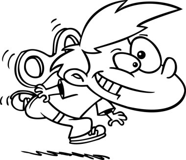 karikatür kurmalı çocuk