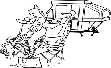 karikatür karavan römork