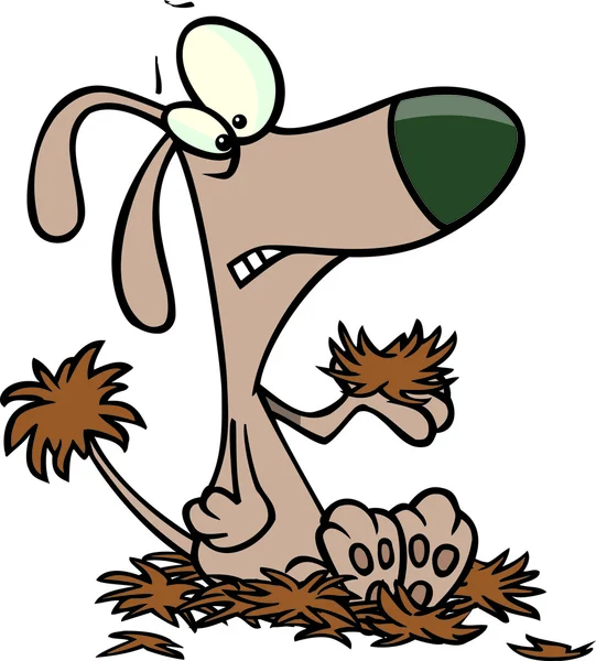 Desenhos animados Dog Shedding —  Vetores de Stock