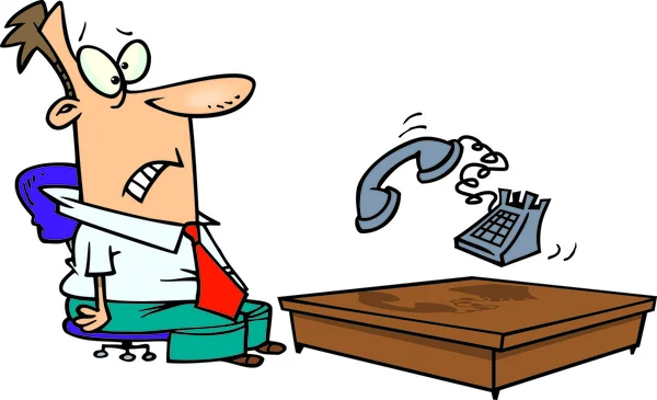Karikatür telefonu susmak — Stok Vektör