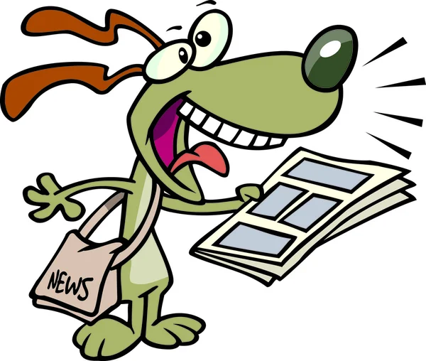 Cartoon News Hound — Stock Vector