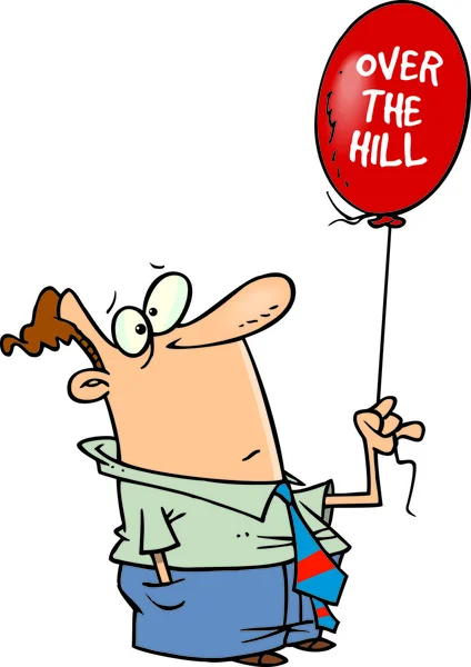 Hombre de dibujos animados sobre la colina — Vector de stock