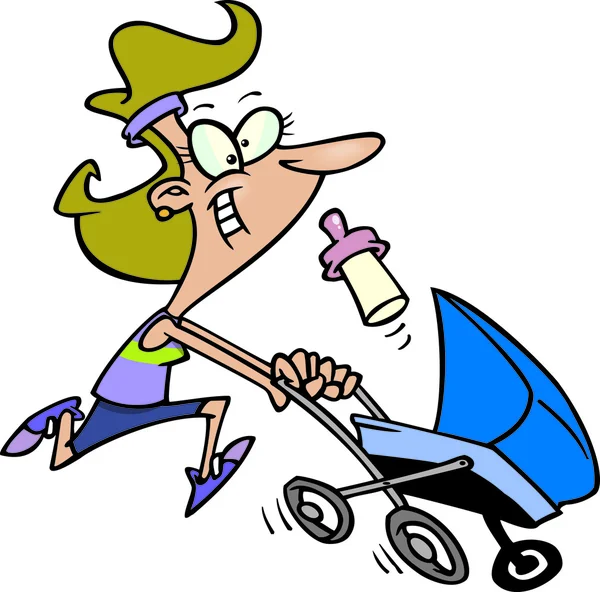 Dibujos animados mamá jogging — Vector de stock