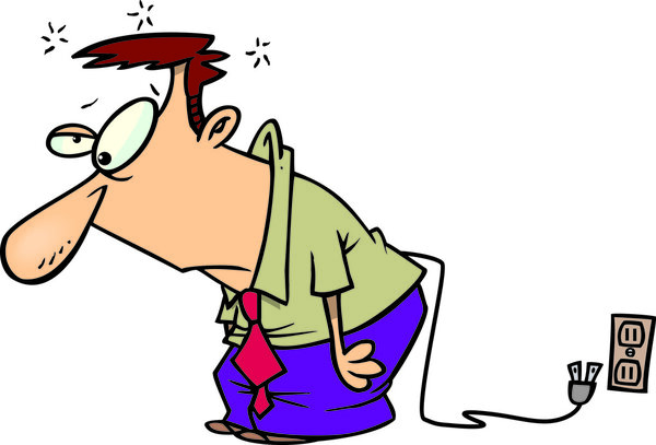 Cartoon Man Reecharging
