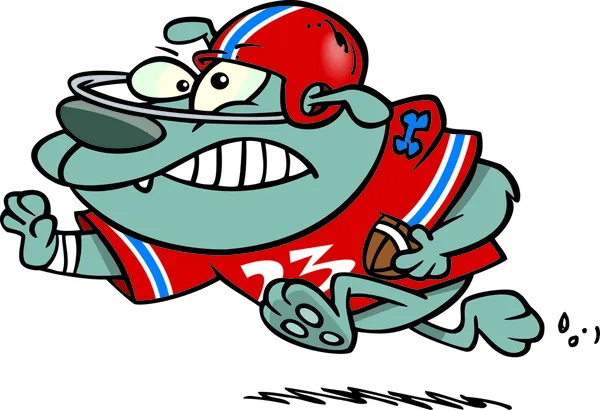 Cartoon Dog Football Player — Stock Vector