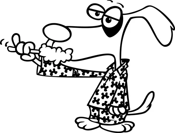 Cartoon dog kartáčování zubů — Stockový vektor