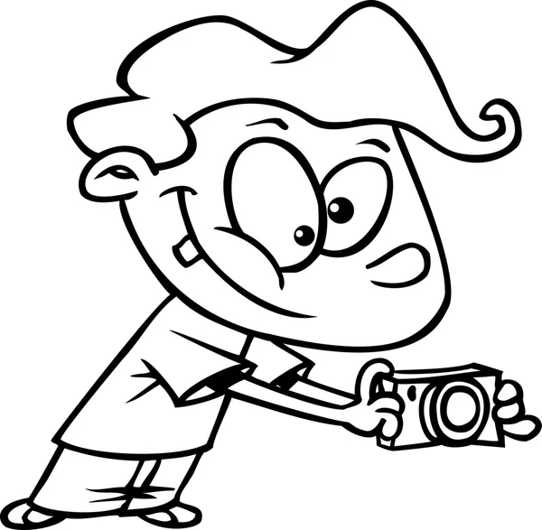 Cartoon camera jongen — Stockvector