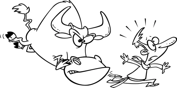 Corrida dos desenhos animados de touros — Vetor de Stock