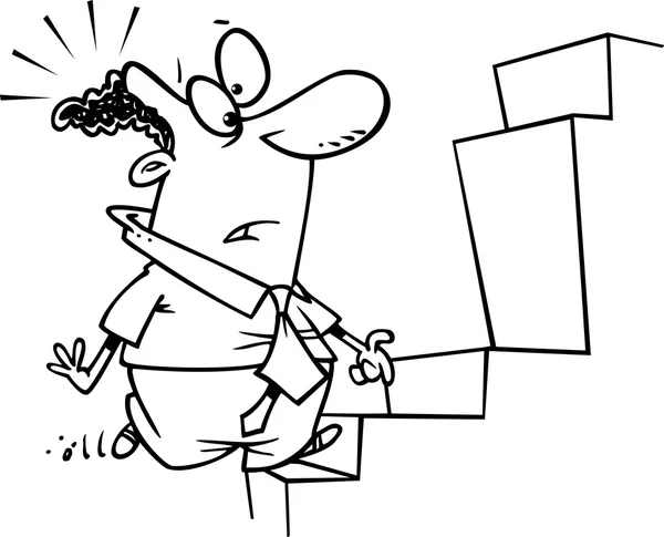 Karikatura člověka kroky překážka — Stockový vektor