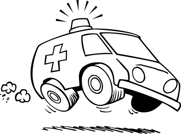 Cartoon ambulans — Stock vektor