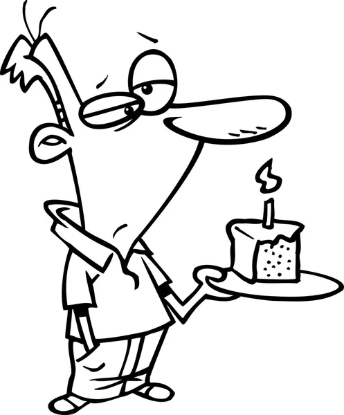 Pastel de cumpleaños de hombre de dibujos animados — Vector de stock