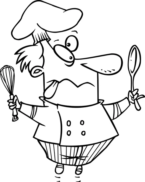 Chef pazzo Cartoon — Vettoriale Stock