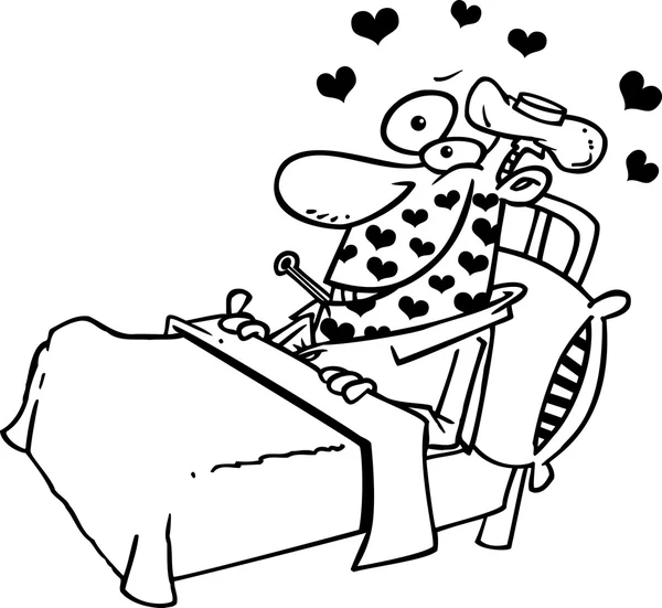 Cartoon Lovesick Febbre — Vettoriale Stock