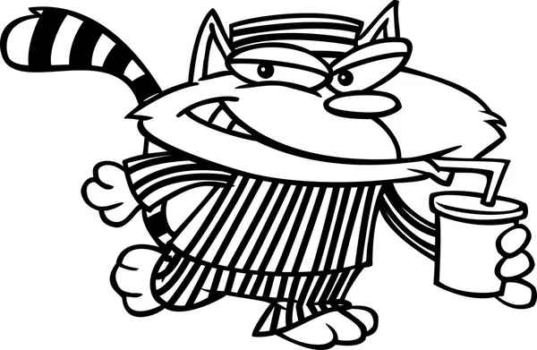 Cartoon Kitty Sträfling — Stockvektor