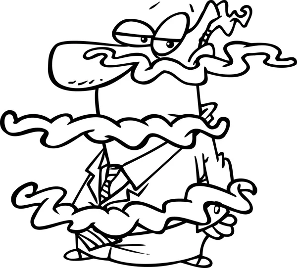 Cartoon-Geschäftsmann im Nebel — Stockvektor