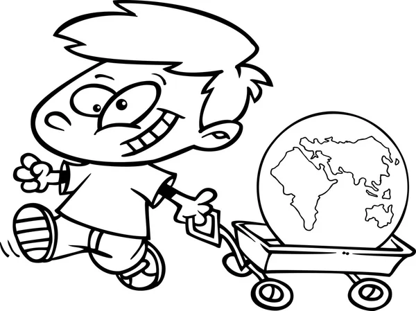 Cartoon Earth Day Boy — Stock Vector