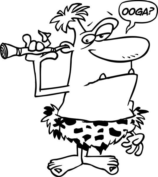 Téléphone portable Cartoon Caveman — Image vectorielle