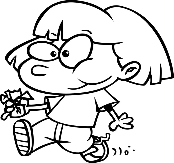 卡通女孩吃 candybar — 图库矢量图片