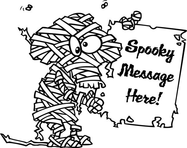 Caricatura Momia signo — Vector de stock